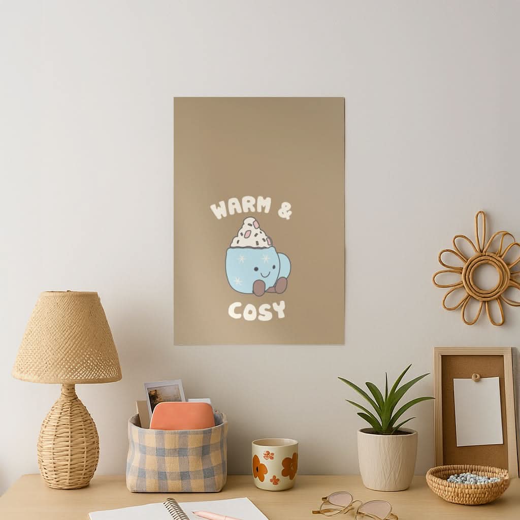 Hot Cocoa Plush Quote Art Print