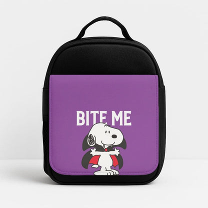 Bite Me Cartoon Beagle Insulated Lunch Bag