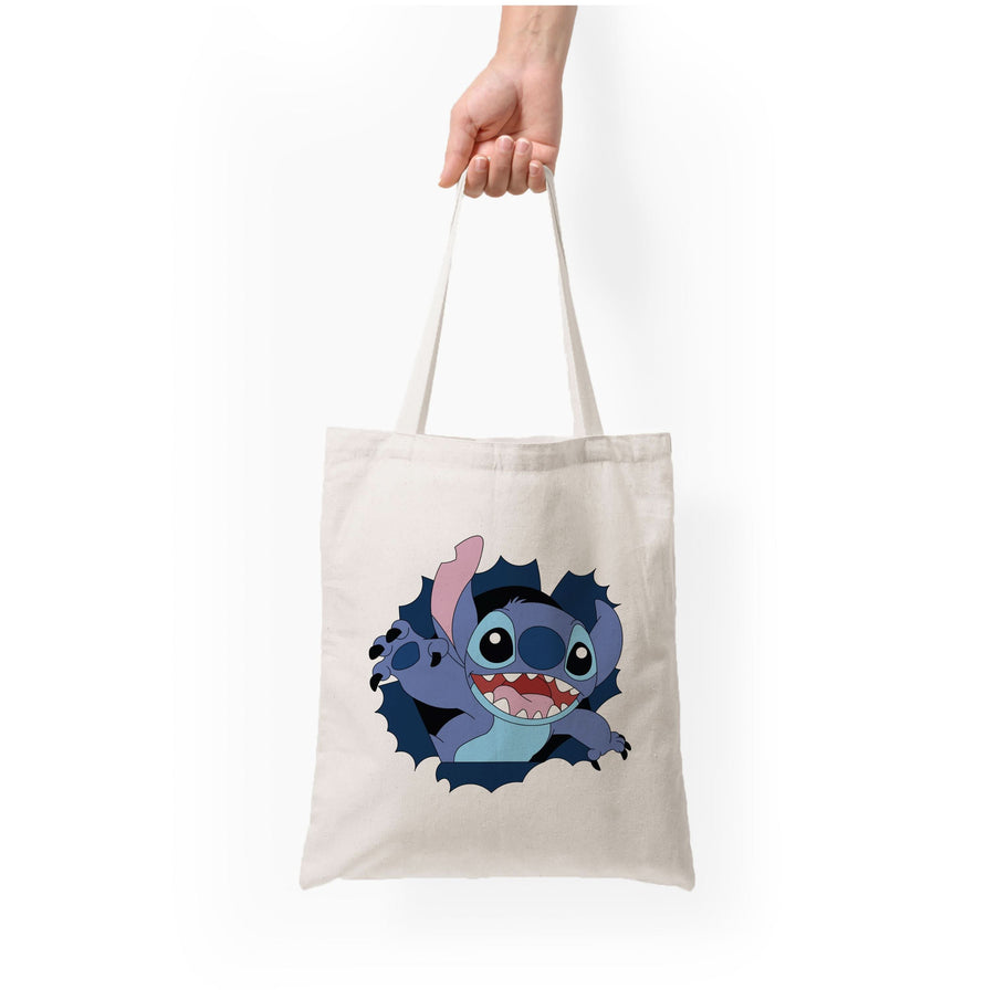 Torn Blue Alien Tote Bag