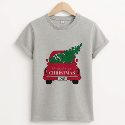 Driving Home For Christmas Truck Unisex Grey T-Shirt