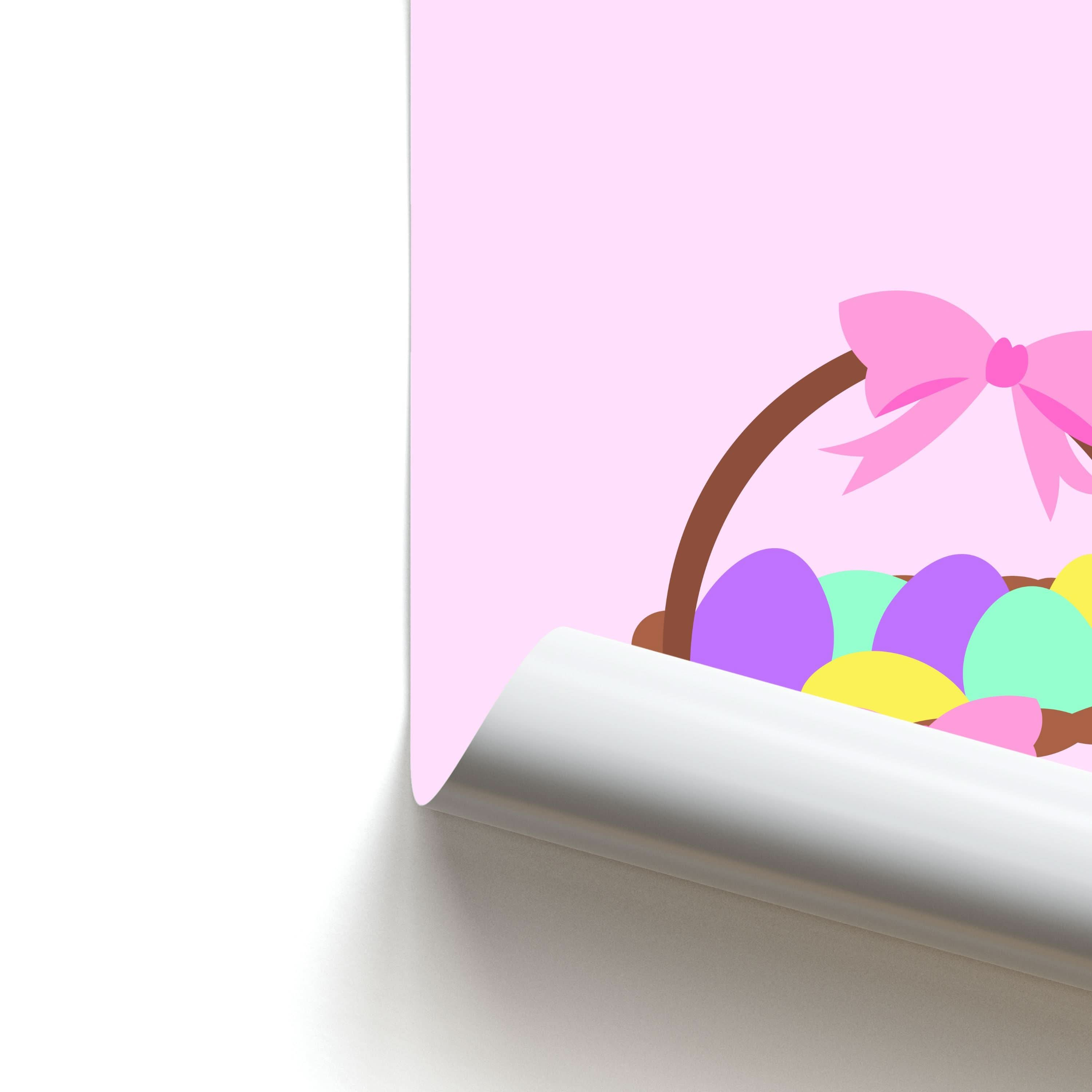 Pink Easter Basket Poster