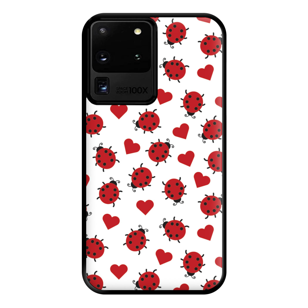 Ladybugs And Hearts Pattern Galaxy S20 Ultra Case