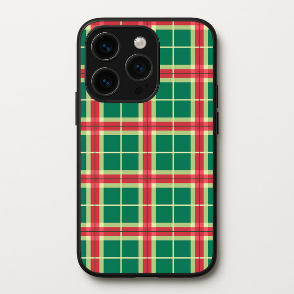 Red And Green Tartan II Christmas Pattern iPhone 14 Pro Max Case