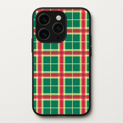 Red And Green Tartan II Christmas Pattern iPhone 14 Pro Case