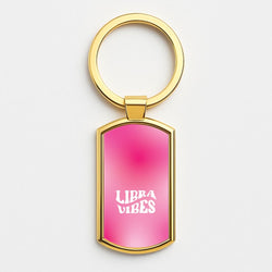 Libra Vibes Gradient Zodiac Gold Keyring