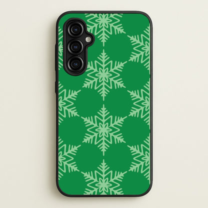 Green Giant Snowflakes Christmas Pattern Galaxy A54 Case