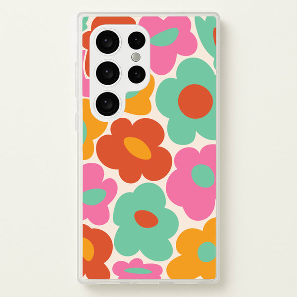 Abstract Trippy Retro Flowers Galaxy S24 Ultra Case