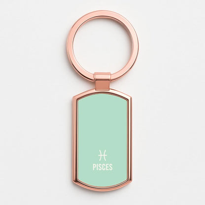 Pisces Pastel Zodiac Rose Gold Keyring