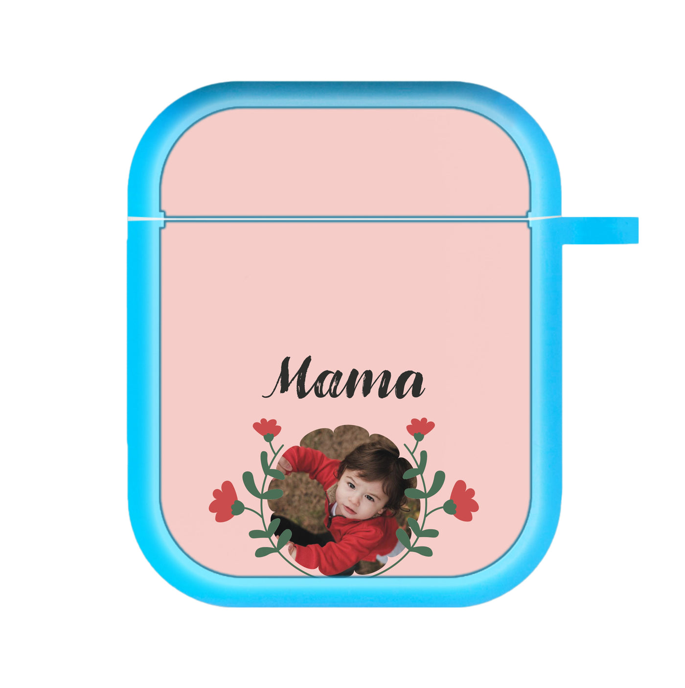 Mama Red Flowers - Personalised Mother's Day AirPods Case