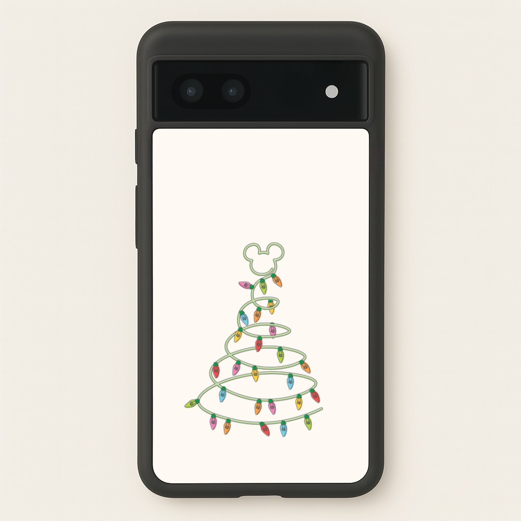Cartoon Mouse Christmas Tree Lights Google Pixel 6a Case