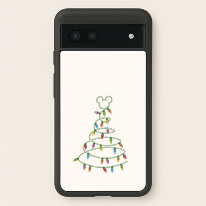 Cartoon Mouse Christmas Tree Lights Google Pixel 6a Case