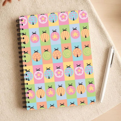 Cartoon Ladybugs Colourful Pattern Notepad