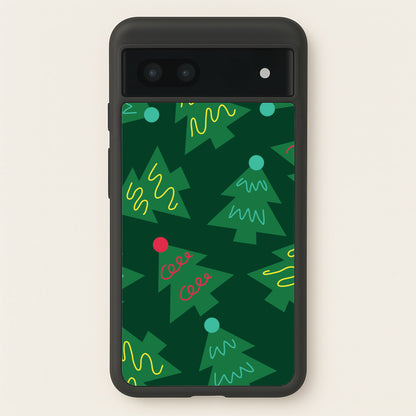 Abstract Christmas Trees Pattern Google Pixel 6a Case