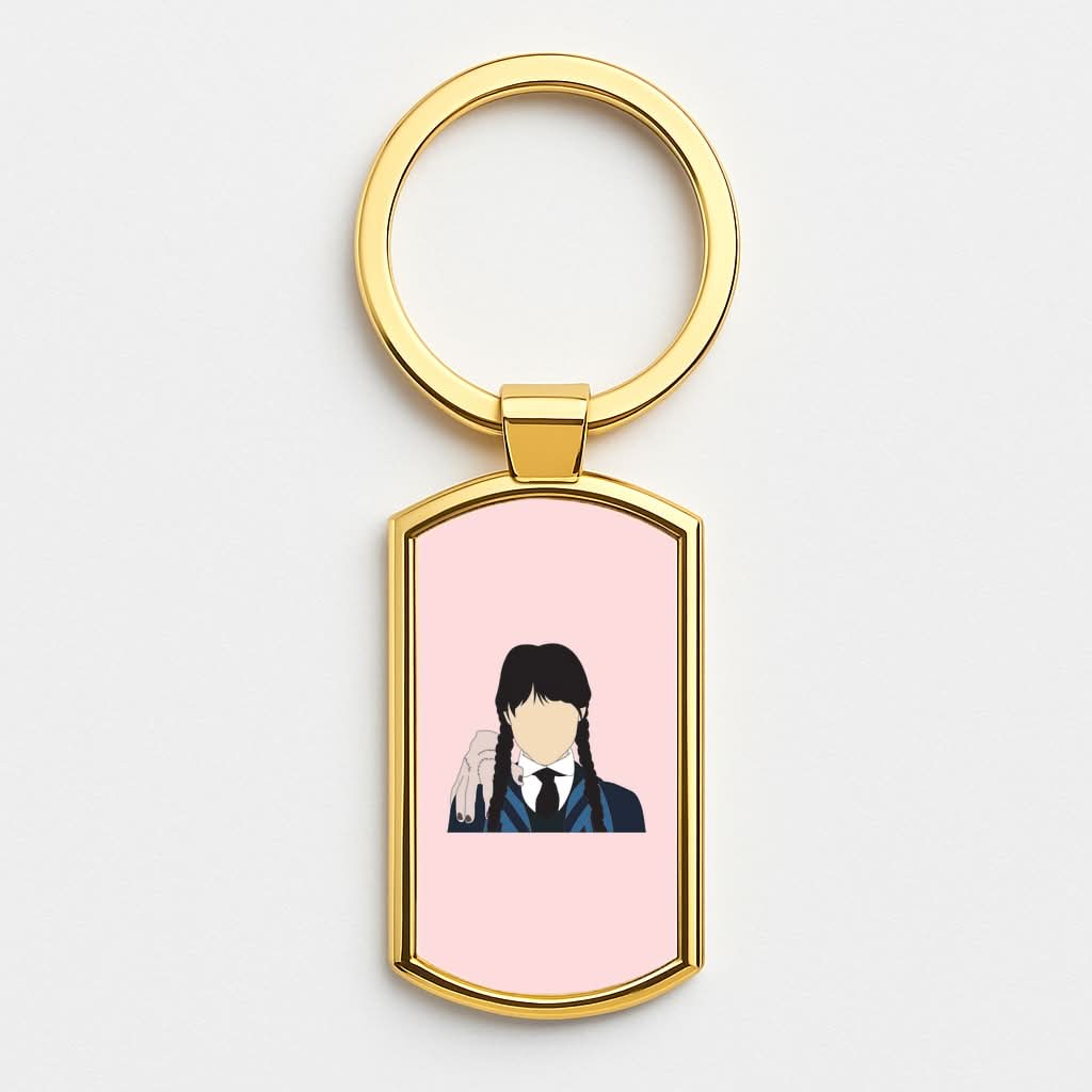 Wednesday And Thing Gold Keyring