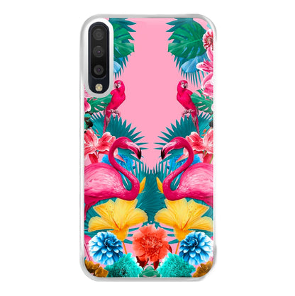 Flamingo and Tropical garden Phone Case