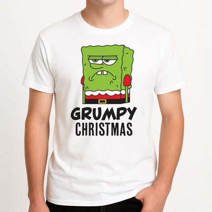 Grumpy Christmas Cartoon Sponge Mens T-Shirt