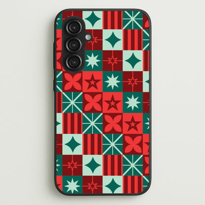 Geometric Square Christmas Pattern Galaxy S23FE Case