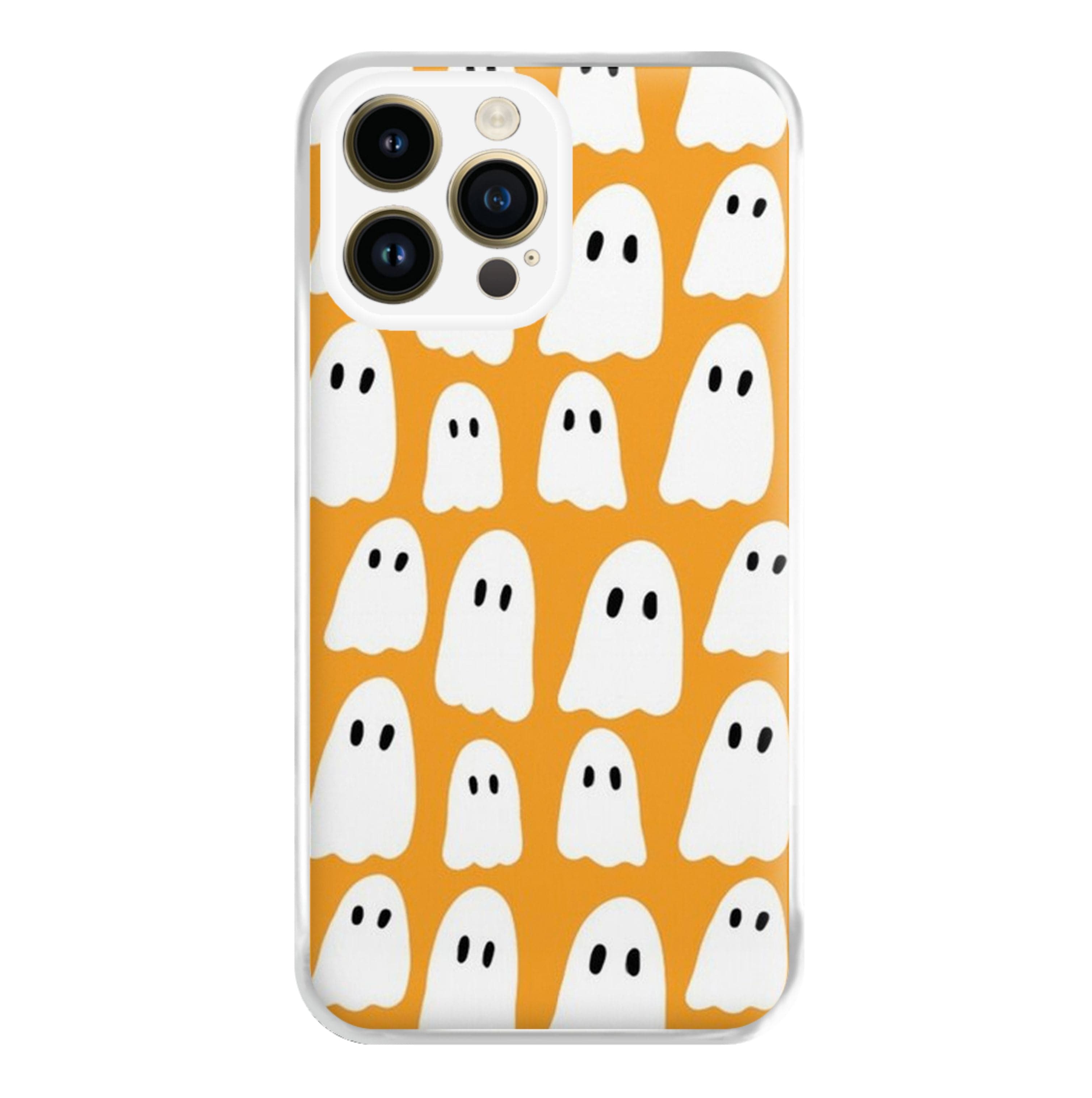 Orange Ghost Halloween Pattern Phone Case