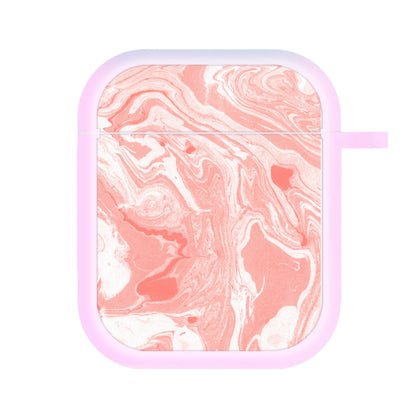 Pink Swirly Marble AirPods Case