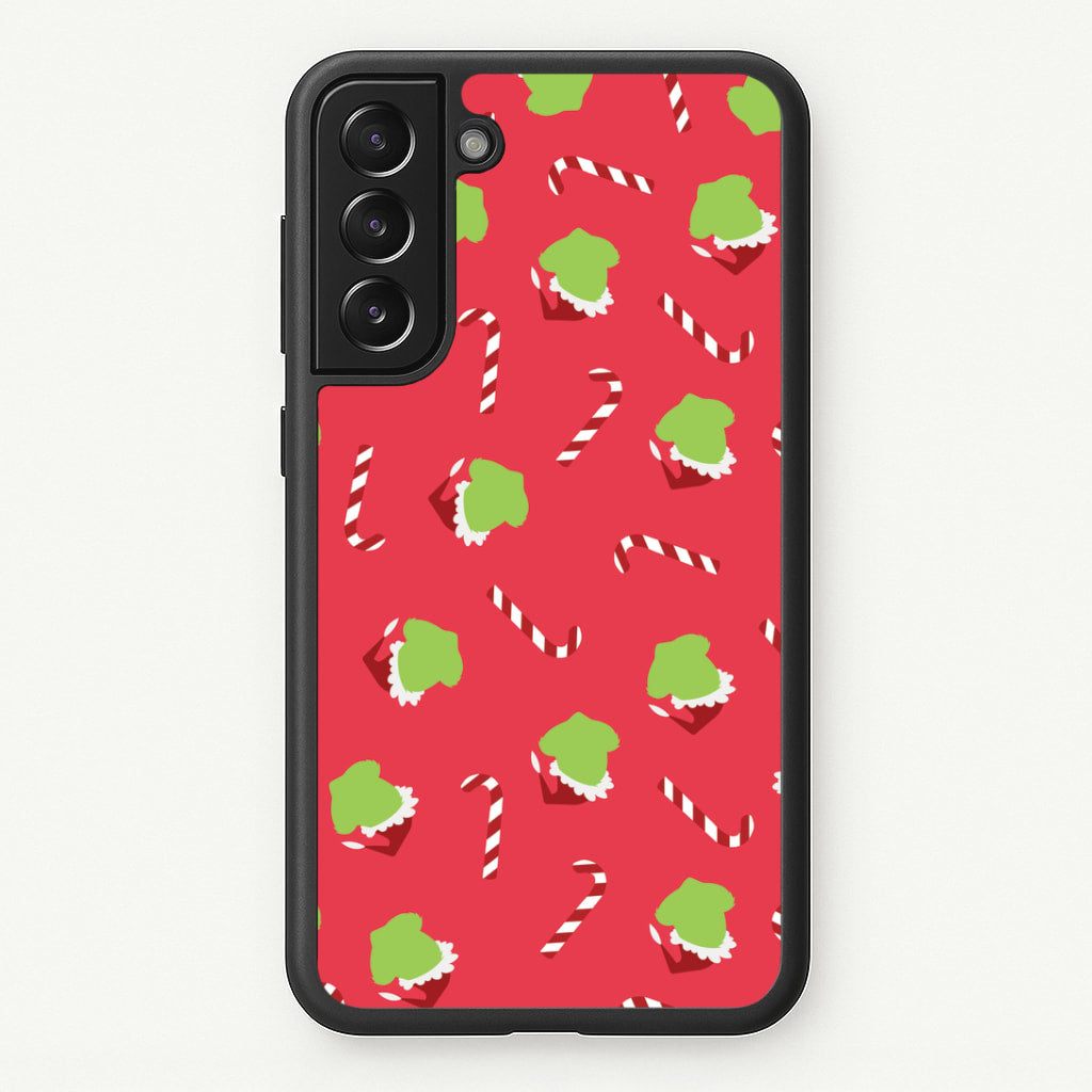 Green Creature And Candy Canes Pattern Galaxy S22 Plus Case