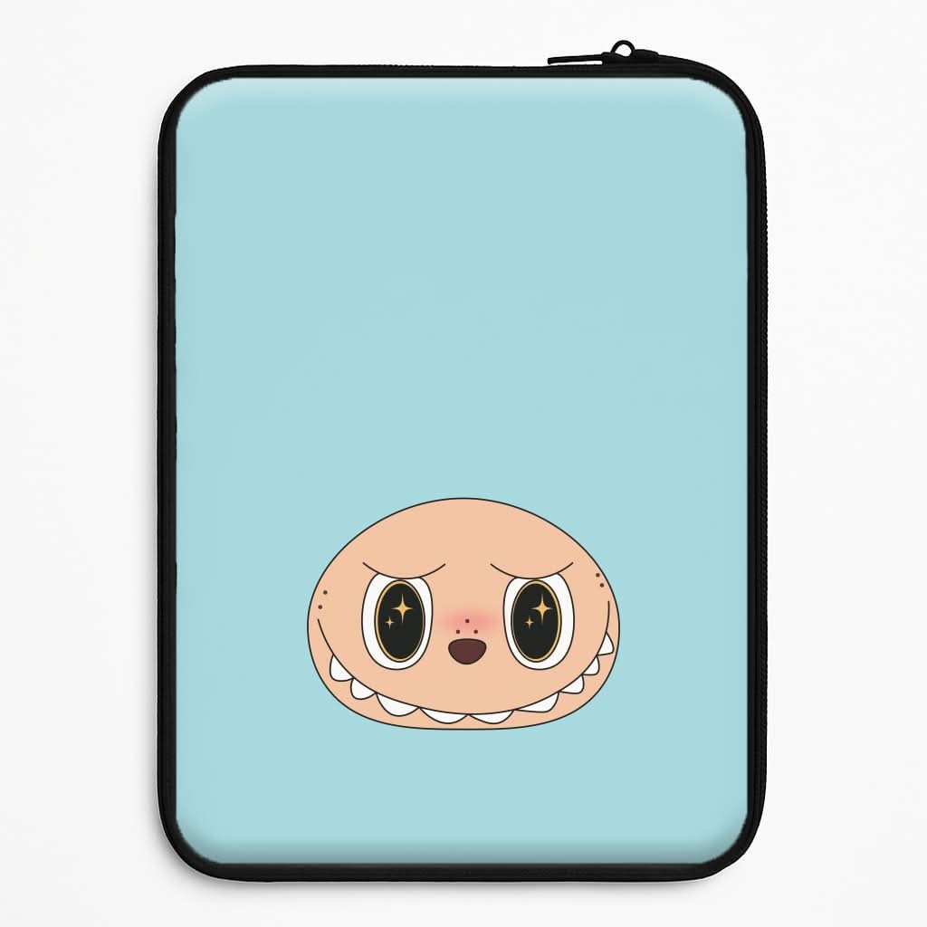 Cute Blue Monster Face Laptop Sleeve