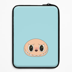 Cute Blue Monster Face Laptop Sleeve