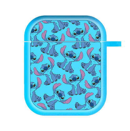 Cute Alien Blue Pattern AirPods Case