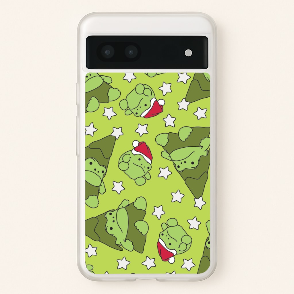 Christmas Frogs And Stars Plush Pattern Google Pixel 6a Case