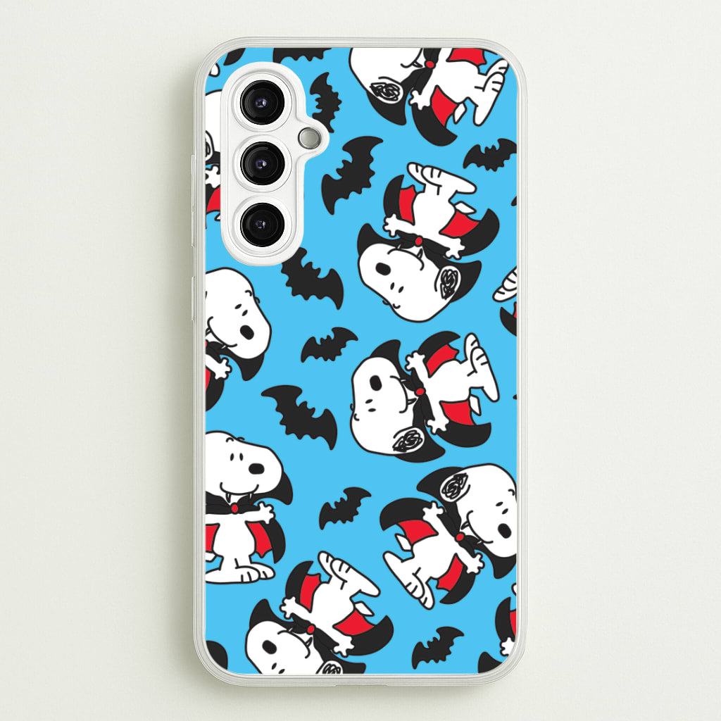 Cartoon Beagle Vampire And Bats Pattern Galaxy A14 Case