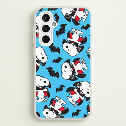 Cartoon Beagle Vampire And Bats Pattern Galaxy A14 Case