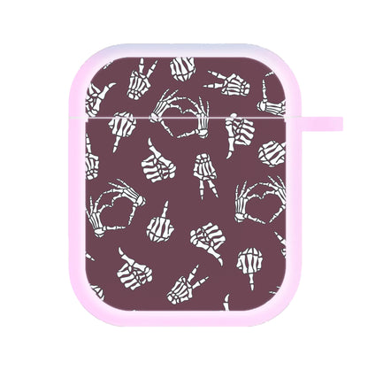 Skeleton Hands Pattern AirPods Case