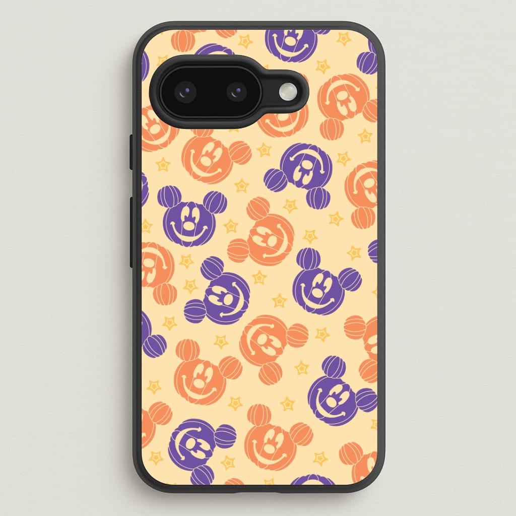 Pumkin Mouse And Stars Pattern Google Pixel 9a Case
