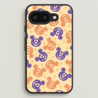 Pumkin Mouse And Stars Pattern Google Pixel 9a Case