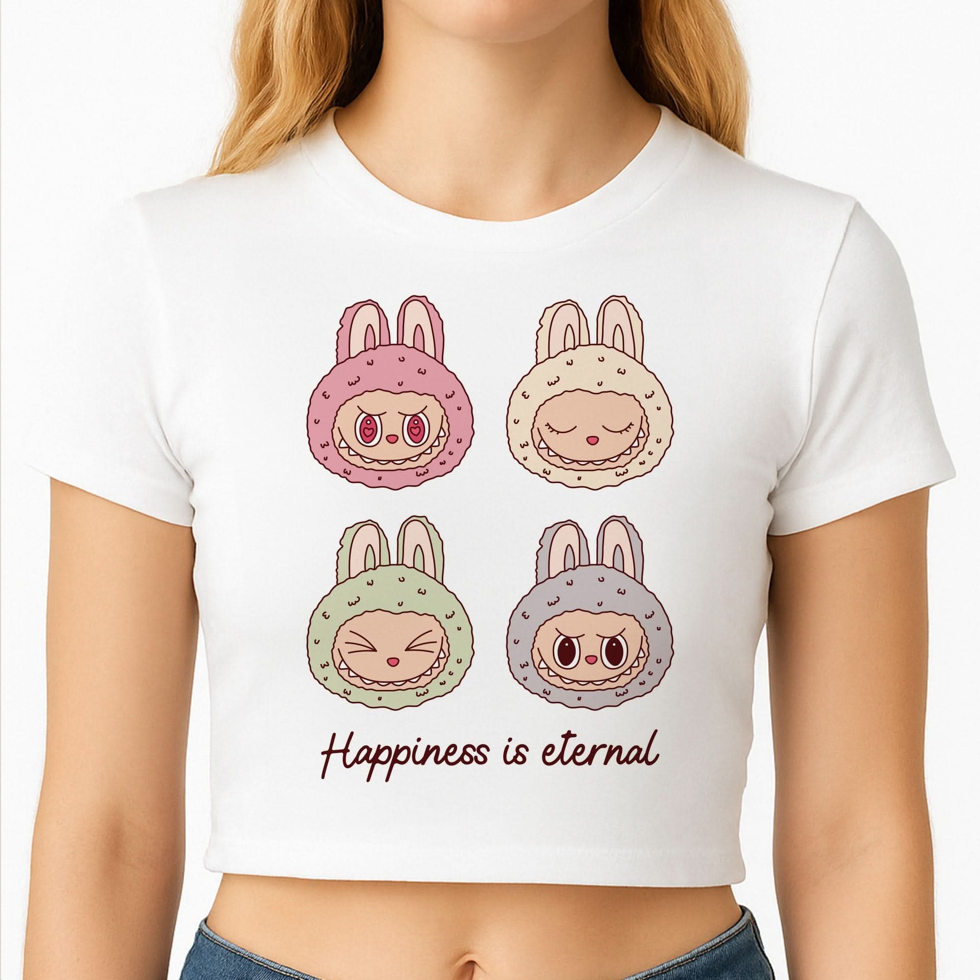 Happiness Is Eternal Monsters Crop Top