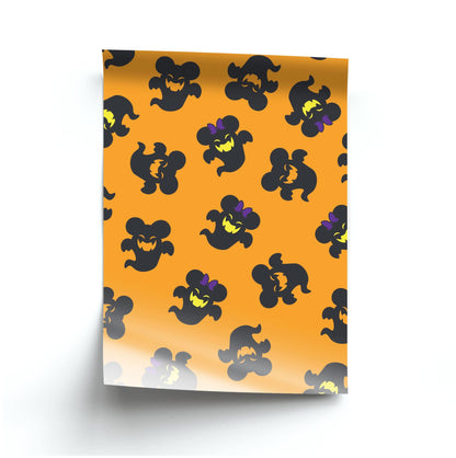 Mouse Ghosts Pattern Poster