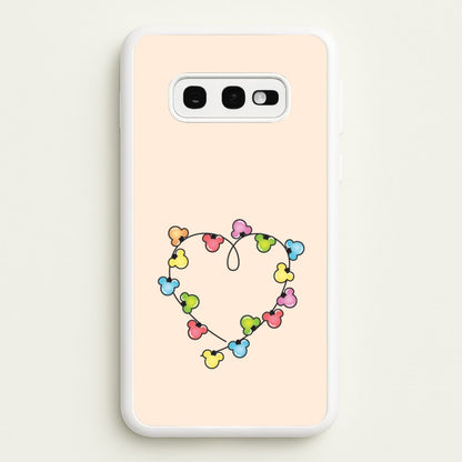 Cartoon Mouse Christmas Fairylights Heart Galaxy S10e Case