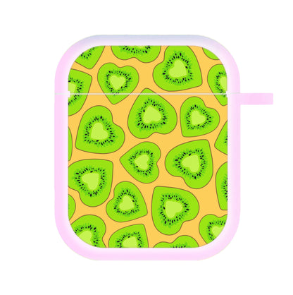 Kiwi Hearts Pattern AirPods Case