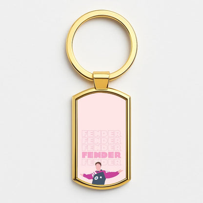 Fender Pink Sports Jersey Gold Keyring