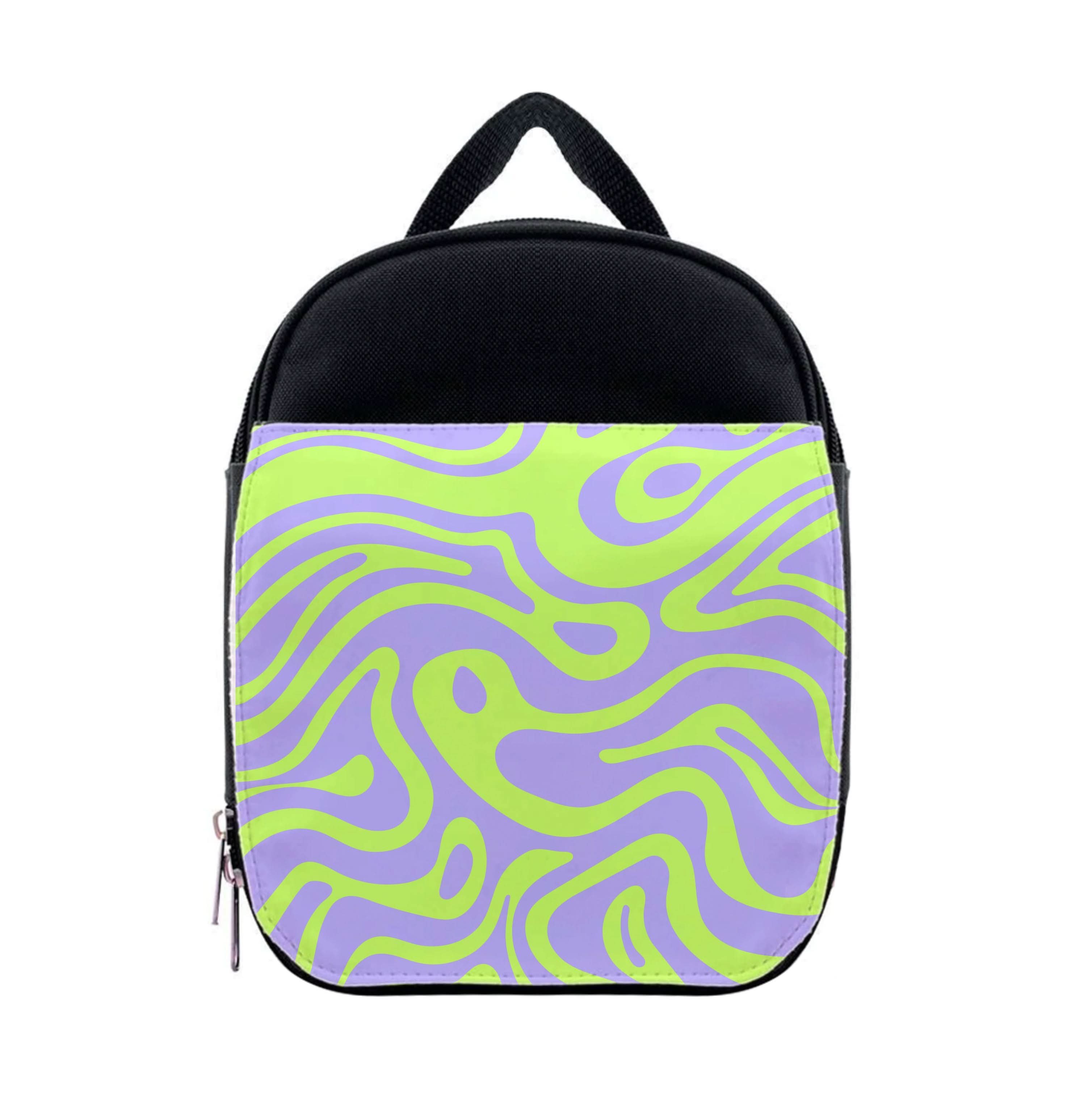 Green And Purple Waves Pattern Lunchbox