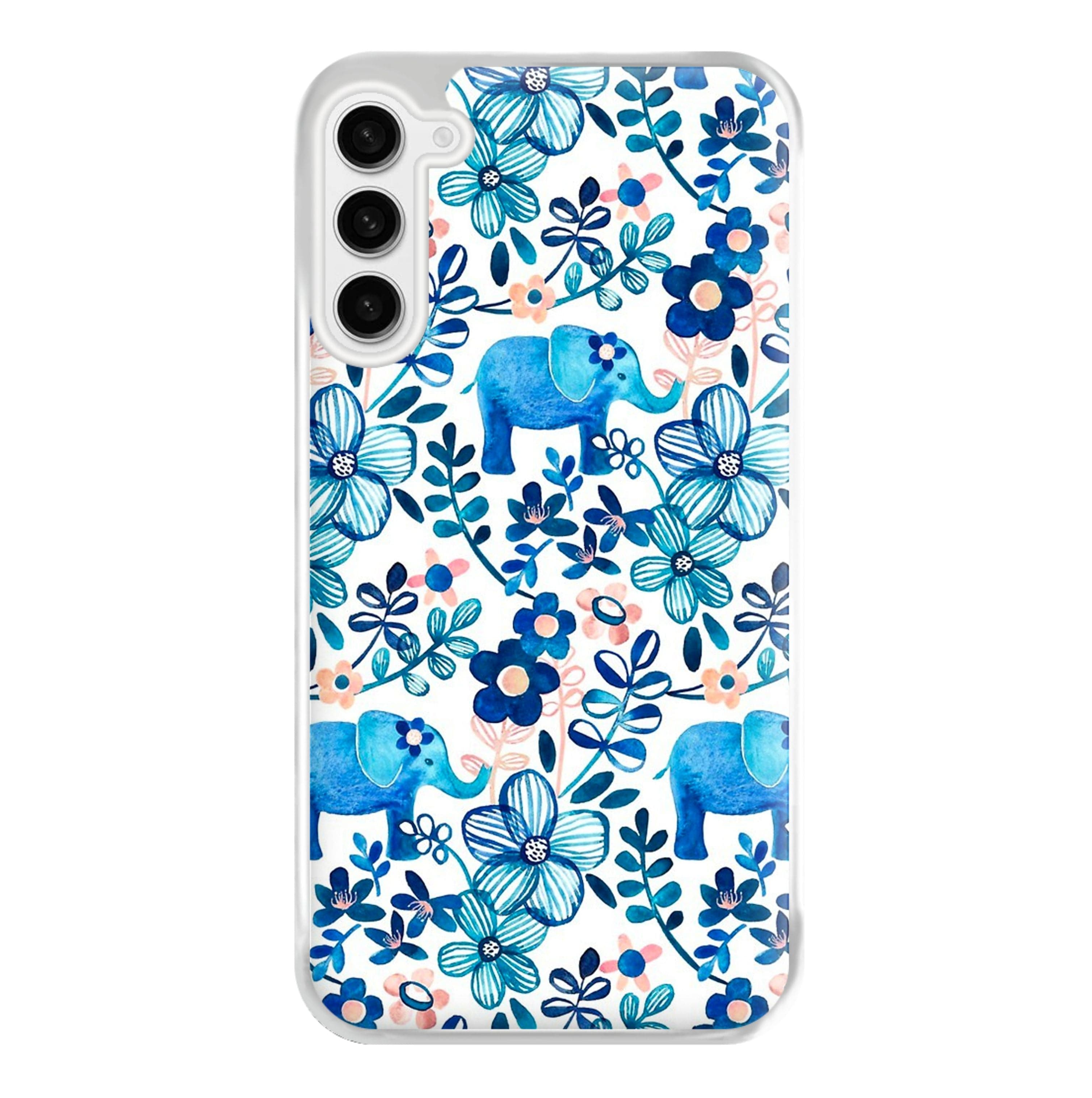 Elephant and Floral Pattern Phone Case