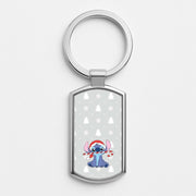 Cute Blue Alien Candycane Luxury Keyring 1