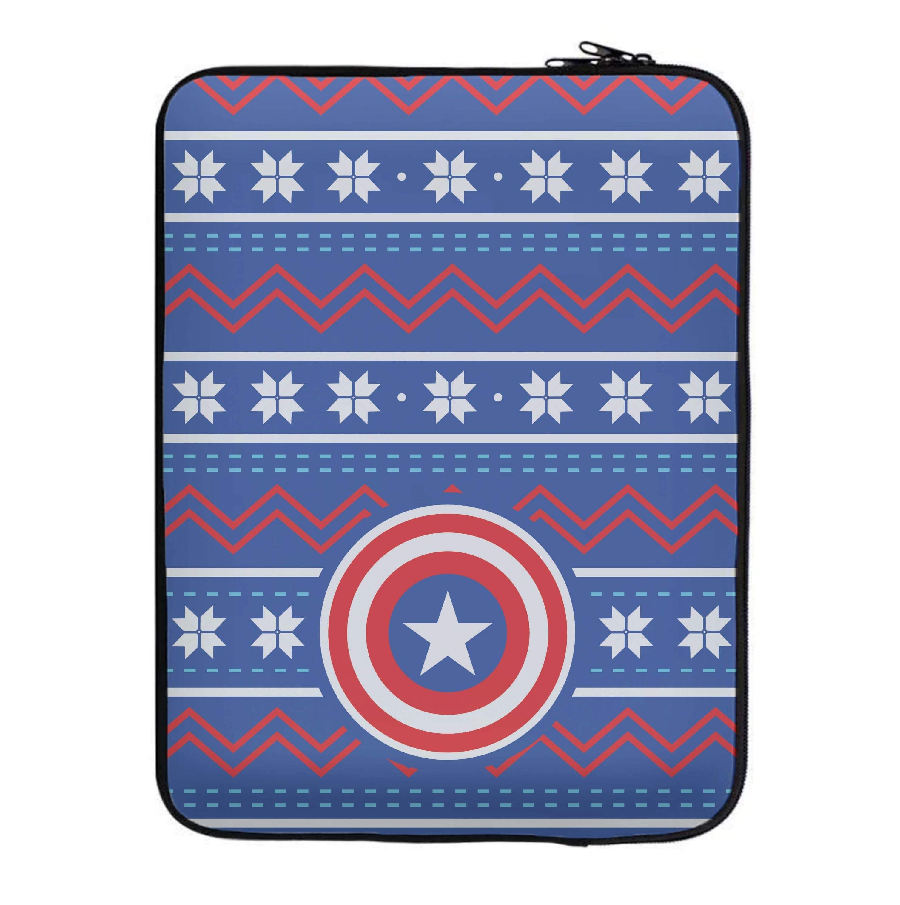 Captain Christmas Pattern Laptop Sleeve