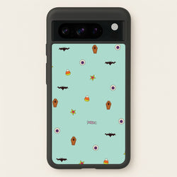 Minature Halloween Cartoons Pattern Google Pixel 8 Pro Case