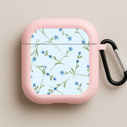 Baby Blue Floral Pattern AirPods Case 4