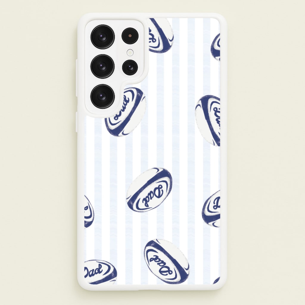 Dad Rugby Ball Pattern Galaxy S22 Ultra Case