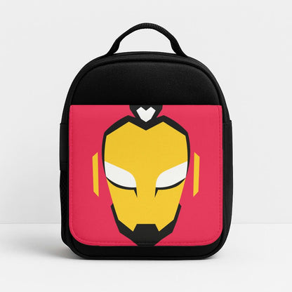 Metal Heart Hero Face Insulated Lunch Bag