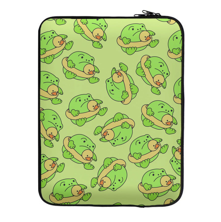 Frog Pattern - Plushy Laptop Sleeve