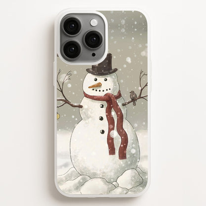 Christmas Snowman Drawing Phone Case for iPhone, Samsung Galaxy and Google Pixel