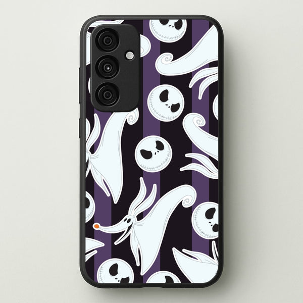 Skeleton Dog And Face Pattern Galaxy A55 Case