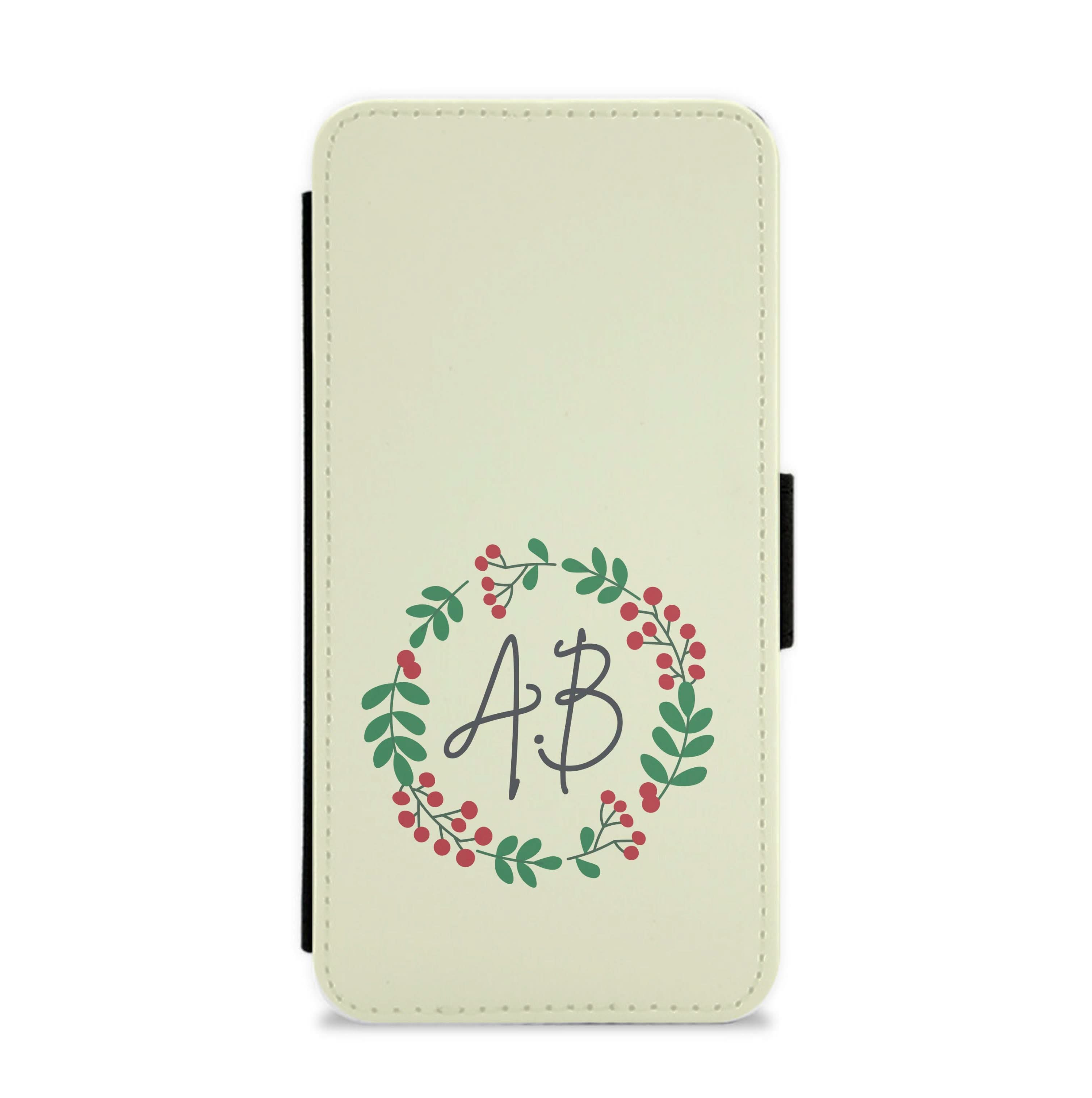 Personalised Wreath Flip / Wallet Phone Case